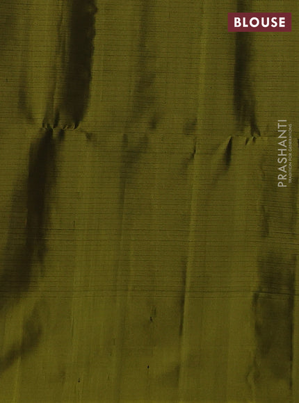Pure soft silk saree purple and mehendi green with allover zari weaves and simple border