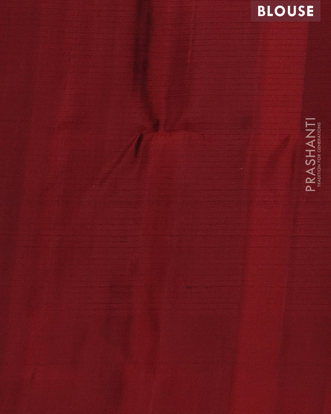 Pure soft silk saree dark mustard and maroon with allover zari weaves and simple border