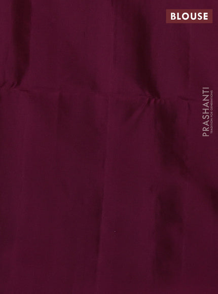 Pure soft silk saree green and purple with allover zari weaves and simple border