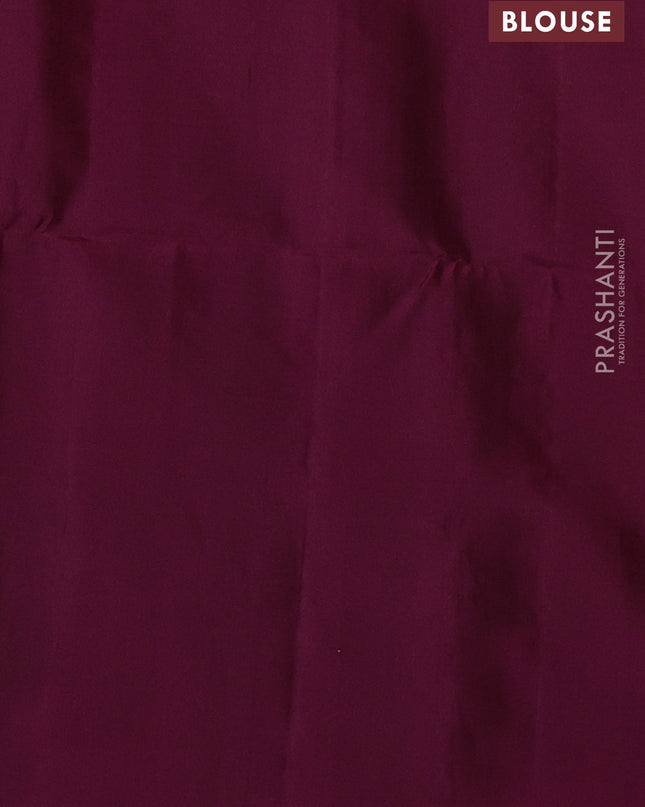 Pure soft silk saree green and purple with allover zari weaves and simple border