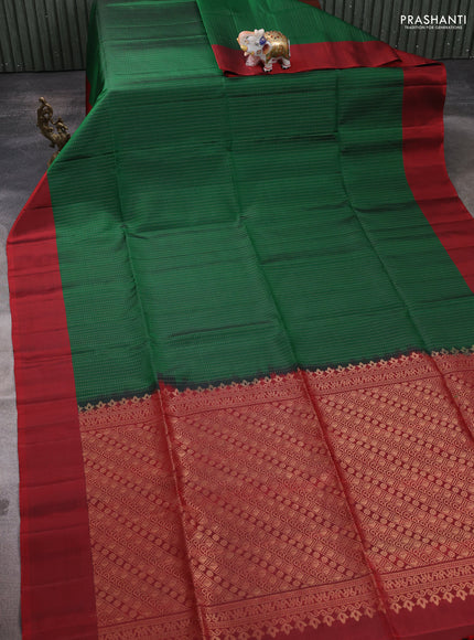Pure soft silk saree green and maroon with allover zari weaves and simple border