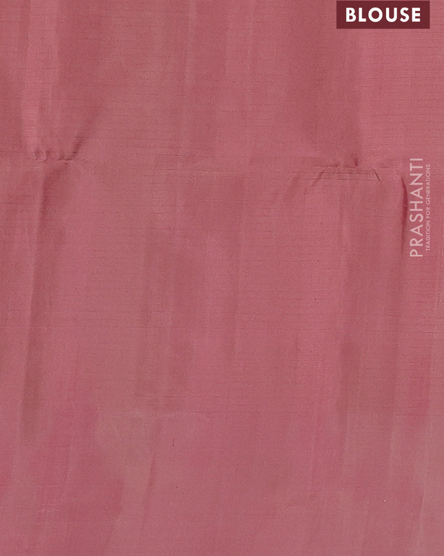Pure soft silk saree pastel pink with allover zari weaves and simple border