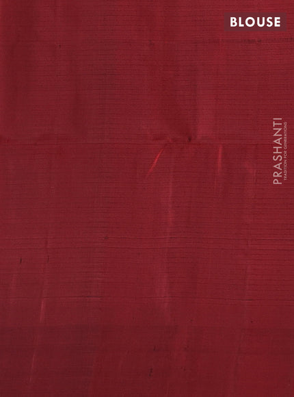 Pure soft silk saree chikku shade and maroon with allover zari weaves and simple border