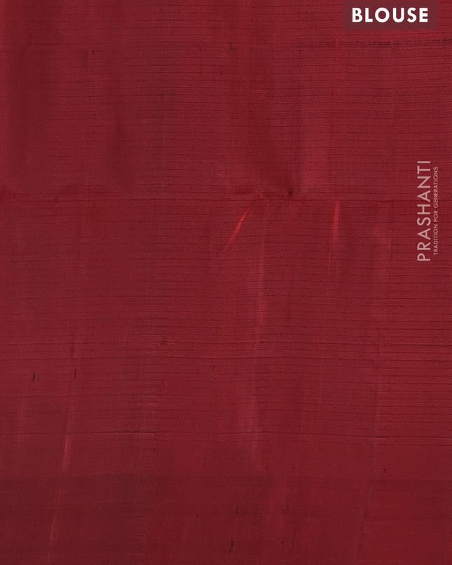 Pure soft silk saree chikku shade and maroon with allover zari weaves and simple border