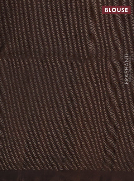 Pure soft silk saree pink and brown with allover zari weaves in borderless style