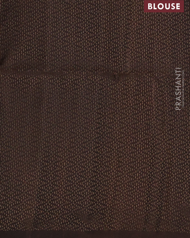 Pure soft silk saree pink and brown with allover zari weaves in borderless style