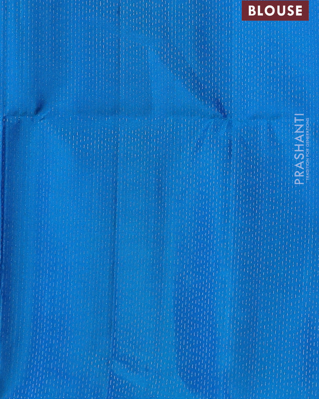 Pure soft silk saree deep wine and cs blue with allover zari weaves in borderless style