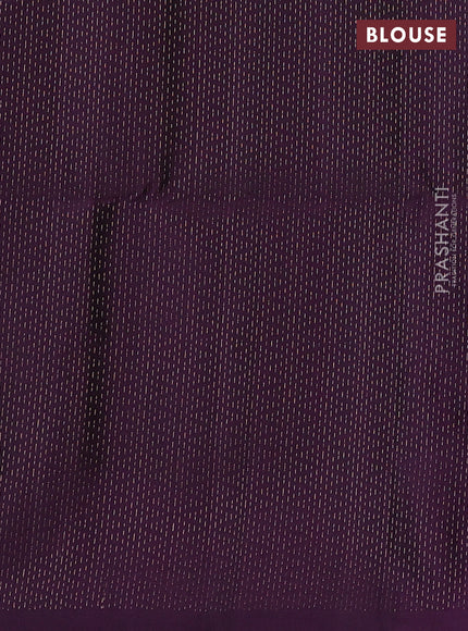 Pure soft silk saree cs blue and deep violet with allover zari weaves in borderless style