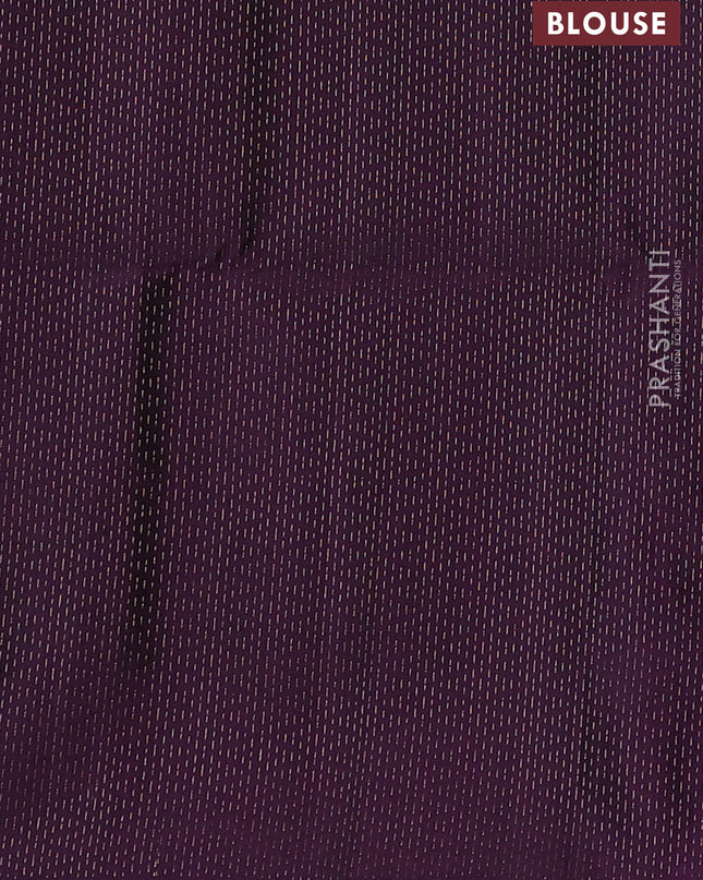 Pure soft silk saree cs blue and deep violet with allover zari weaves in borderless style