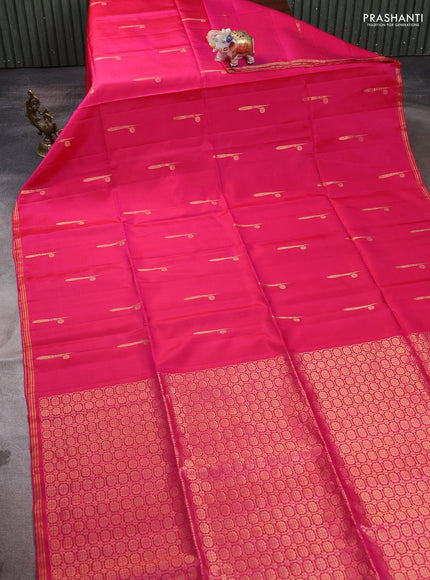 Pure soft silk saree pink with zari woven buttas and zari woven border