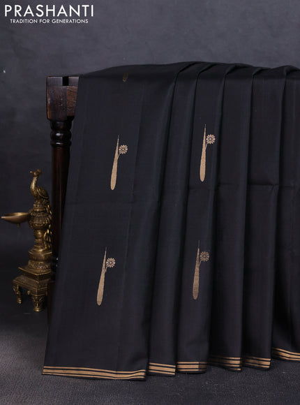 Pure soft silk saree black with zari woven buttas and zari woven border