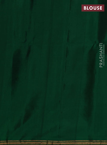Pure soft silk saree green with zari woven buttas and zari woven border