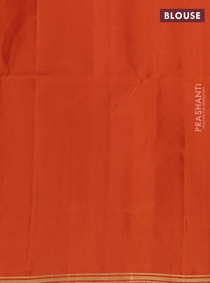 Pure soft silk saree orange with zari woven buttas and zari woven border