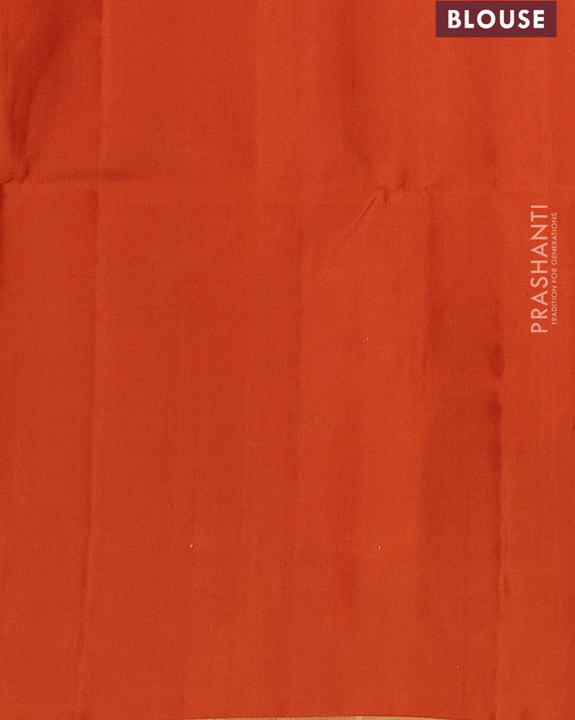Pure soft silk saree orange with zari woven buttas and zari woven border