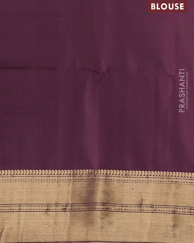 Pure soft silk saree wine shade with allover zari weaves and zari woven border