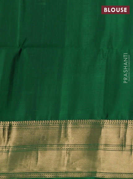 Pure soft silk saree green with allover zari weaves and zari woven border