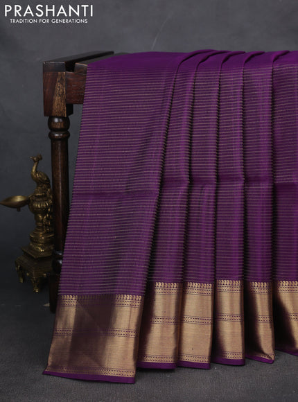 Pure soft silk saree violet with allover zari weaves and zari woven border