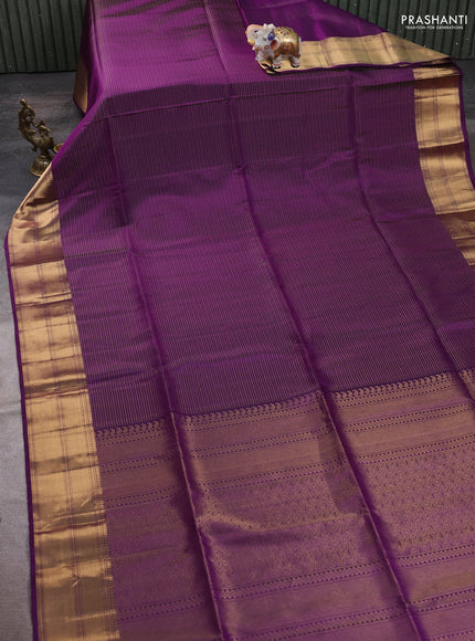 Pure soft silk saree violet with allover zari weaves and zari woven border