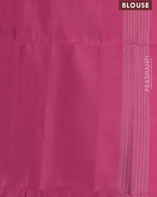 Pure soft silk saree mauve pink with silver zari woven buttas and silver zari woven border