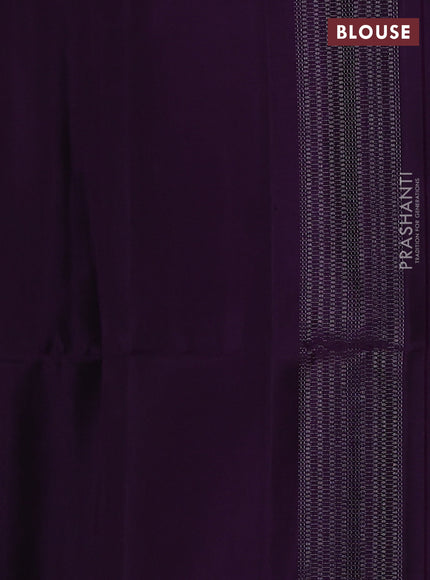 Pure soft silk saree violet with silver zari woven buttas and silver zari woven border