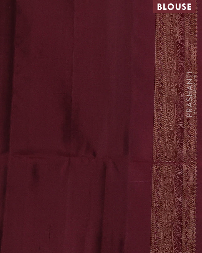 Pure soft silk saree purple shade and maroon with zari woven buttas and zari woven border