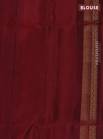 Pure soft silk saree green and maroon with zari woven buttas and zari woven border