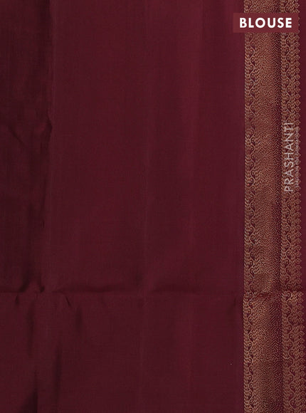 Pure soft silk saree rustic orange and maroon with zari woven buttas and zari woven border