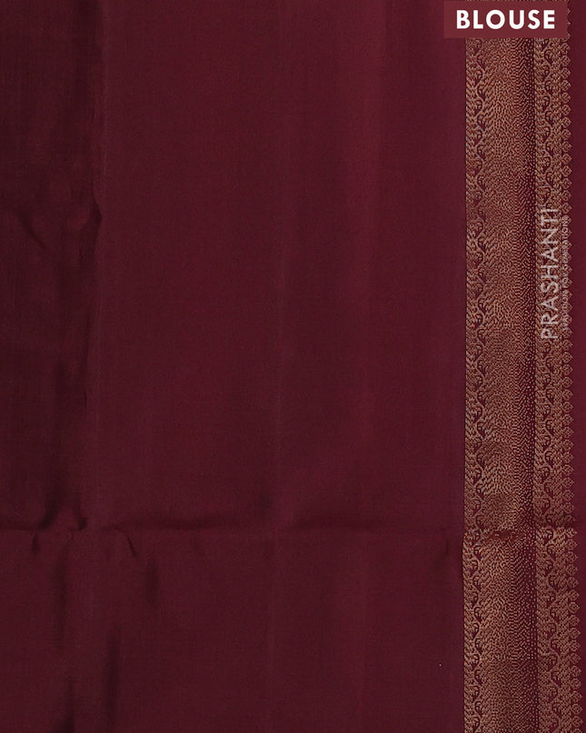 Pure soft silk saree rustic orange and maroon with zari woven buttas and zari woven border
