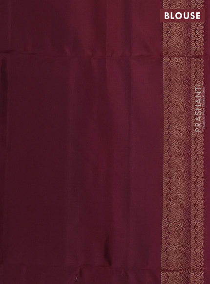 Pure soft silk saree pastel brown and maroon with zari woven buttas and zari woven border