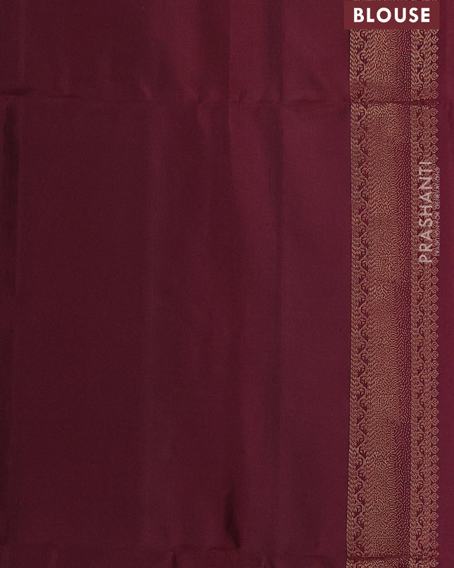 Pure soft silk saree pastel brown and maroon with zari woven buttas and zari woven border