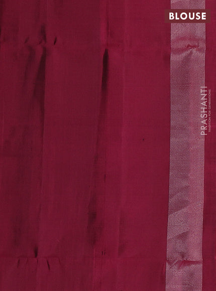 Pure soft silk saree maroon with allover zari weaves and temple design border