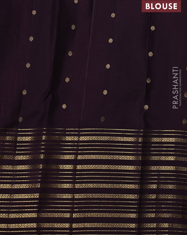 Pure soft silk saree rustic orange and deep wine with allover zari weaves and zari woven border