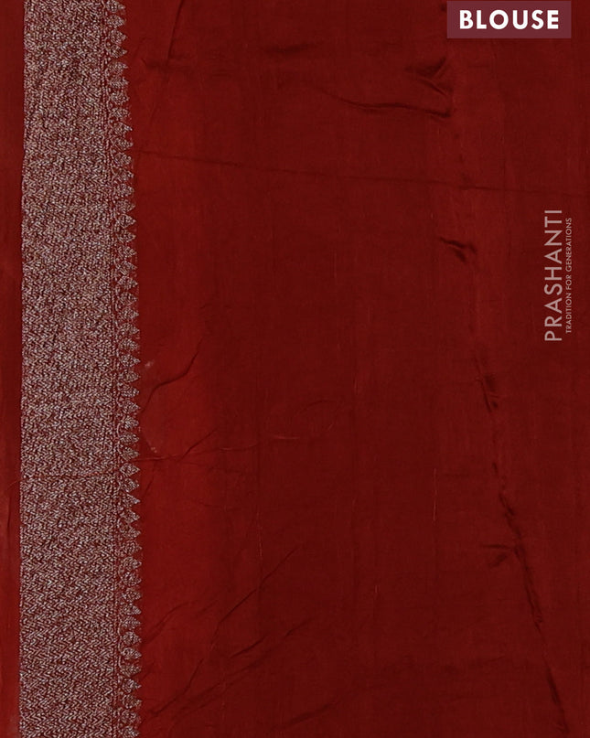 Banarasi semi raw silk saree rustic orange with allover thread & zari weaves and woven border