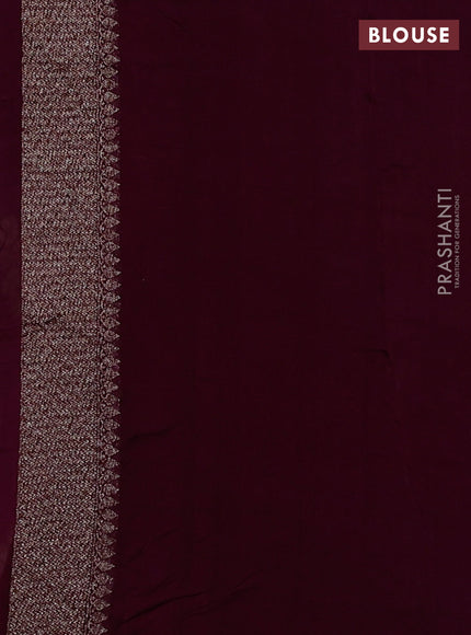 Banarasi semi raw silk saree deep purple with allover thread & zari weaves and woven border
