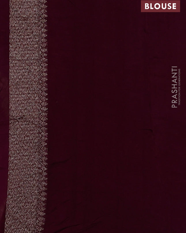 Banarasi semi raw silk saree deep purple with allover thread & zari weaves and woven border