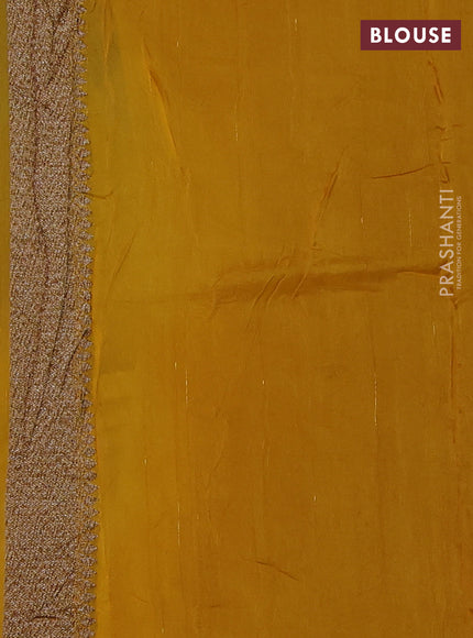 Banarasi semi raw silk saree mustard yellow with allover thread & zari weaves and woven border