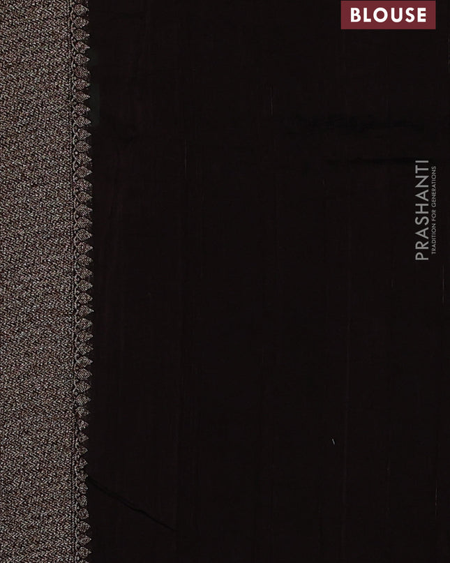 Banarasi semi raw silk saree coffee brown with allover thread & zari weaves and woven border