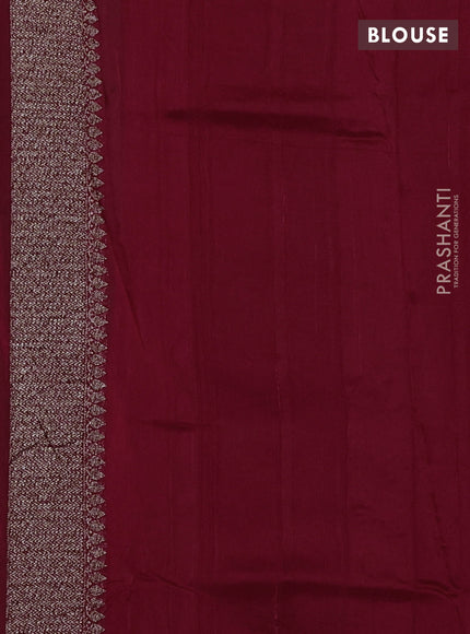 Banarasi semi raw silk saree red with allover thread & zari weaves and woven border