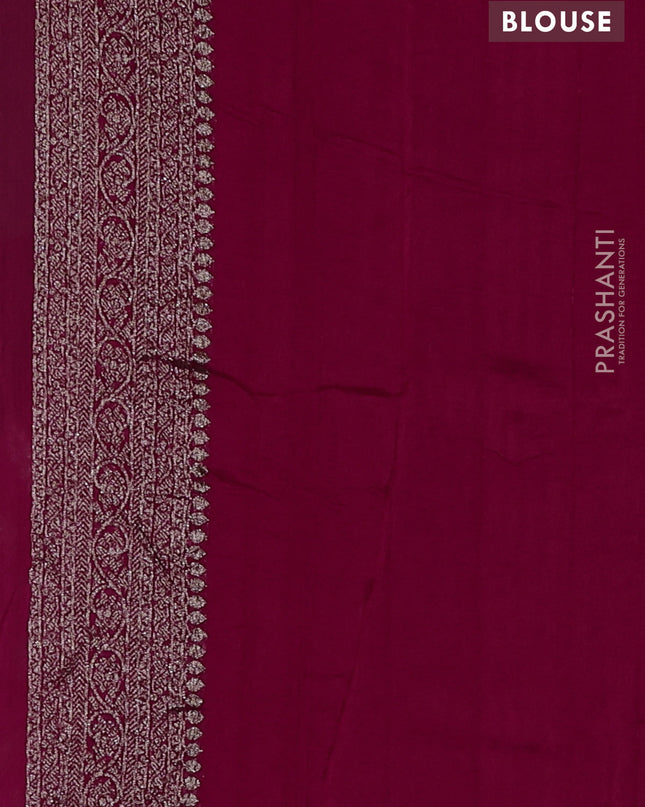 Banarasi semi raw silk saree pink with allover thread & zari weaves and woven border