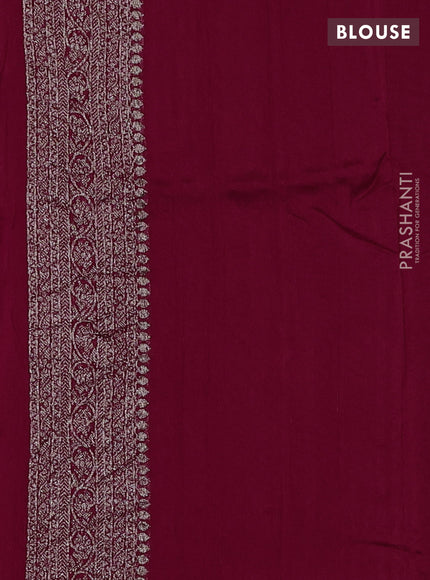 Banarasi semi raw silk saree red with allover thread & zari weaves and woven border