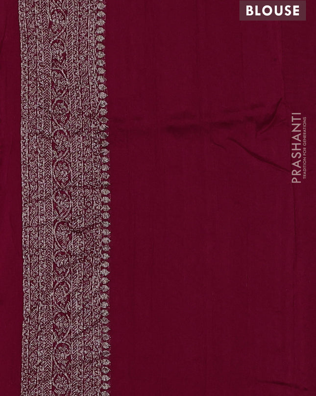 Banarasi semi raw silk saree red with allover thread & zari weaves and woven border