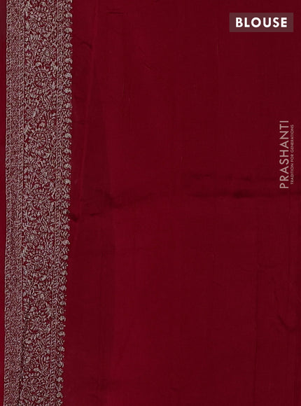 Banarasi semi raw silk saree red with woven buttas and woven border