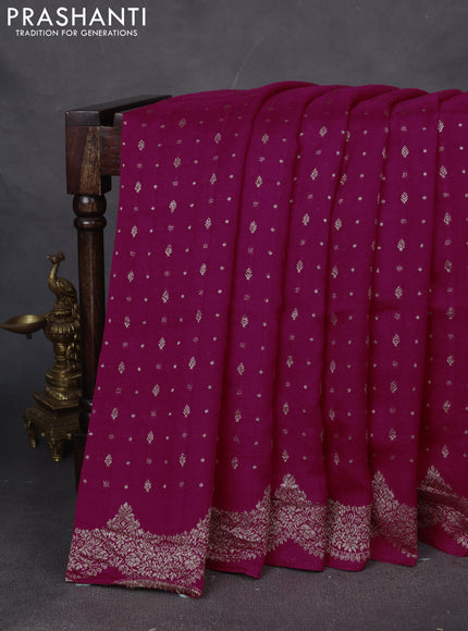 Banarasi semi raw silk saree pink with woven buttas and woven border