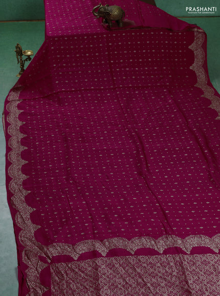 Banarasi semi raw silk saree pink with woven buttas and woven border