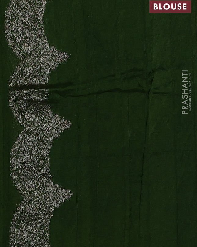 Banarasi semi raw silk saree light green with woven buttas and woven border