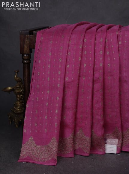 Banarasi semi raw silk saree pink with woven buttas and woven border