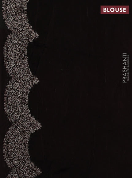 Banarasi semi raw silk saree coffee brown with woven buttas and woven border