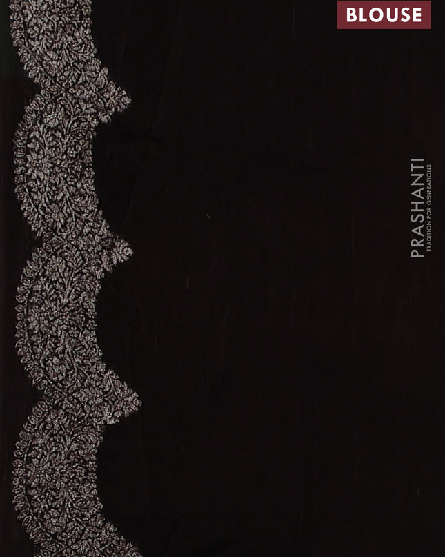 Banarasi semi raw silk saree coffee brown with woven buttas and woven border
