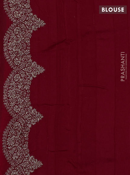 Banarasi semi raw silk saree red with woven buttas and woven border