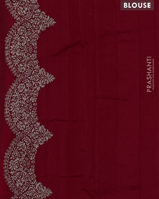 Banarasi semi raw silk saree red with woven buttas and woven border